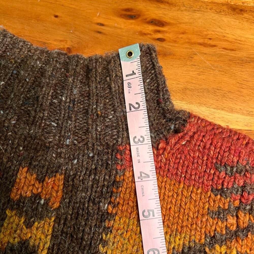 Hand Knit LAUREN Ralph Lauren Wool Blend Southwest Indian Aztec Sweater LRG - Picture 12 of 15